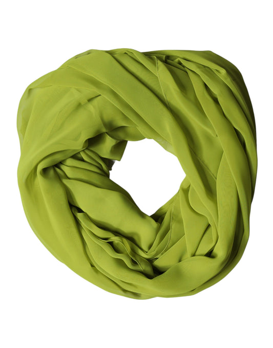 Green Polyester Stole Neck Wrap Shawl Scarf