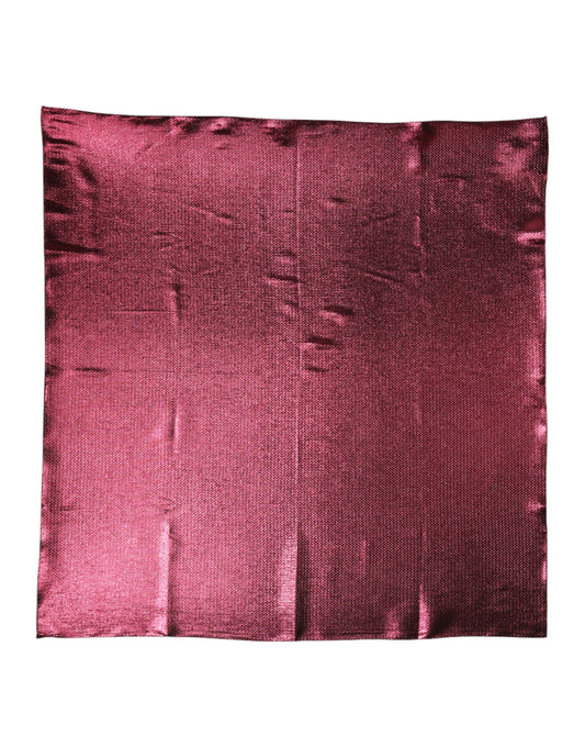 Metallic Pink Silk Square Foulard Scarf