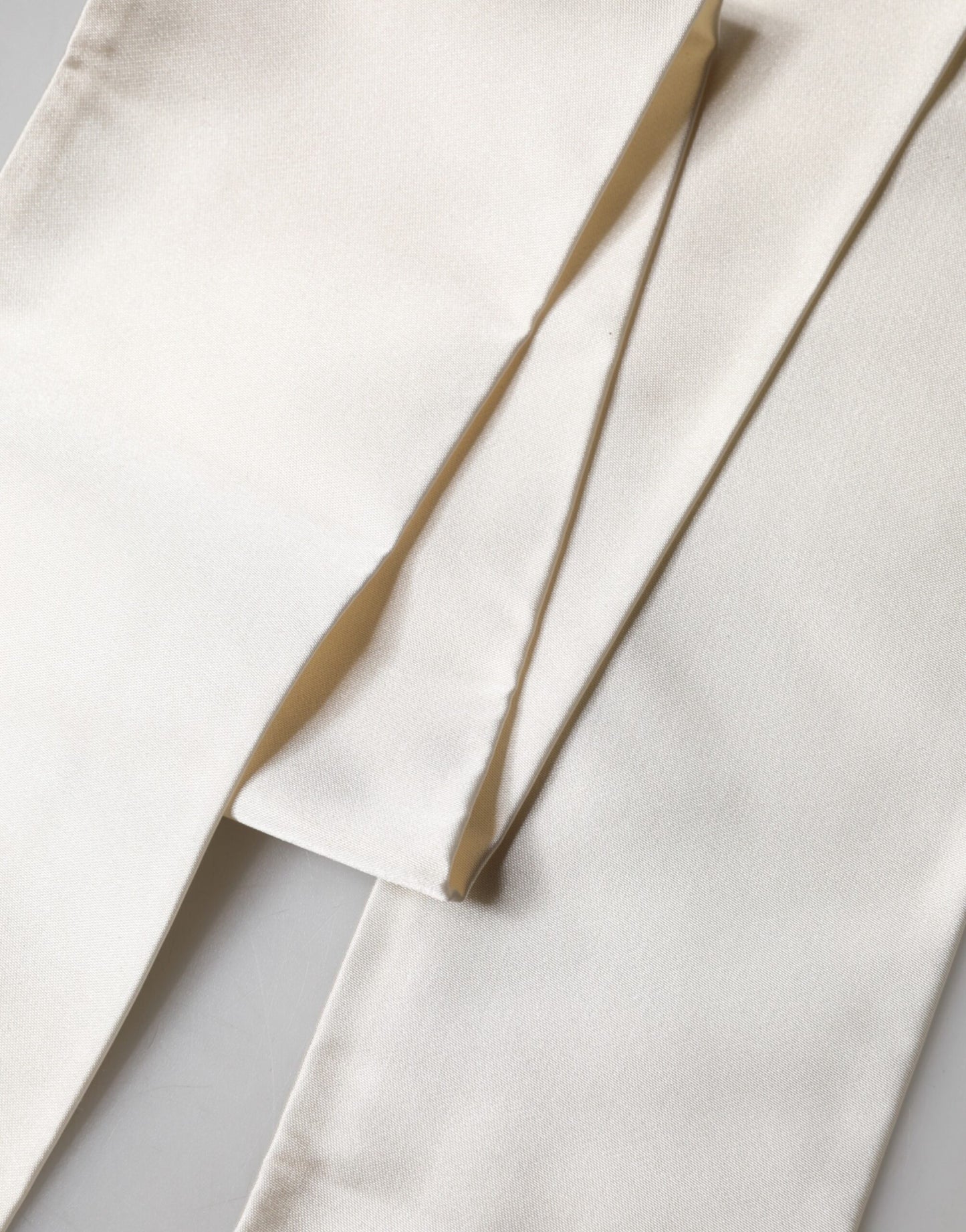 White Silk Fringes Neck Wrap Foulard Scarf