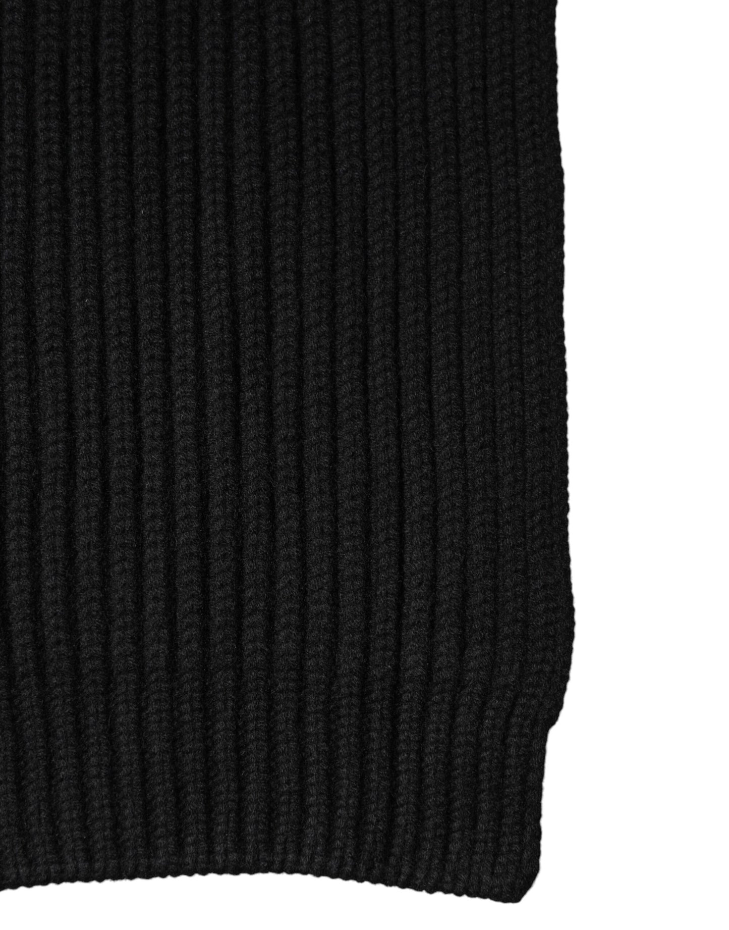 Black Cashmere Knit Neck Wrap Shawl 202cm x 26cm Scarf