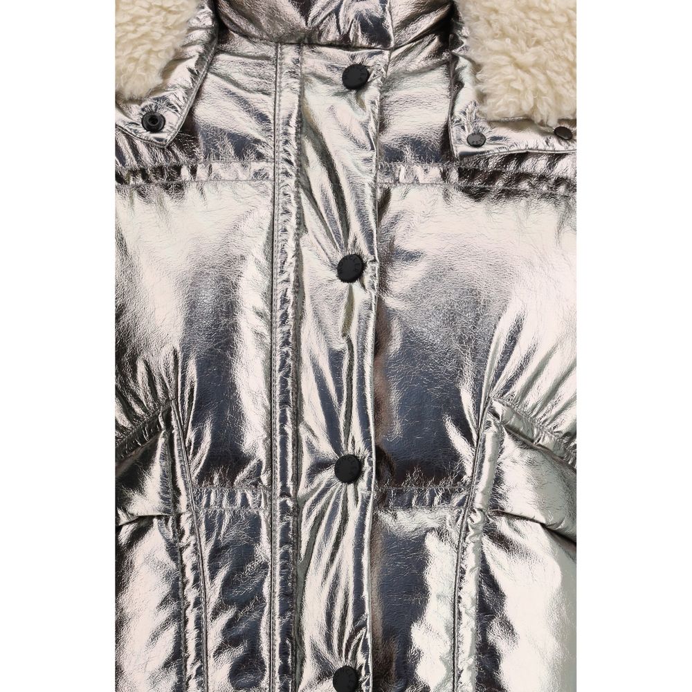 Silver Polyester Shell Jacket