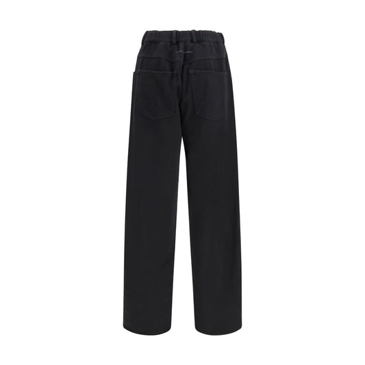 Black Cotton Casual Pants