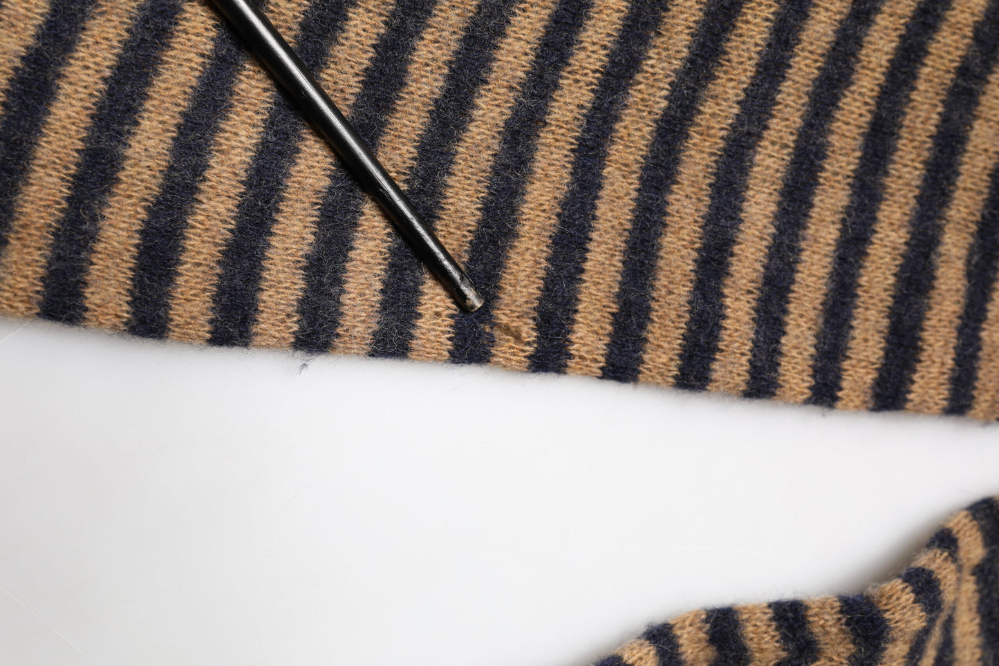 Brown Black Stripes Wool Crew Neck Pullover Sweater