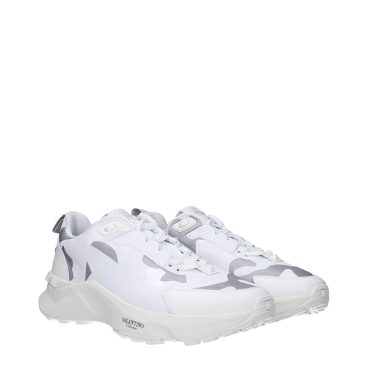 White Fabric Athletic Sneakers