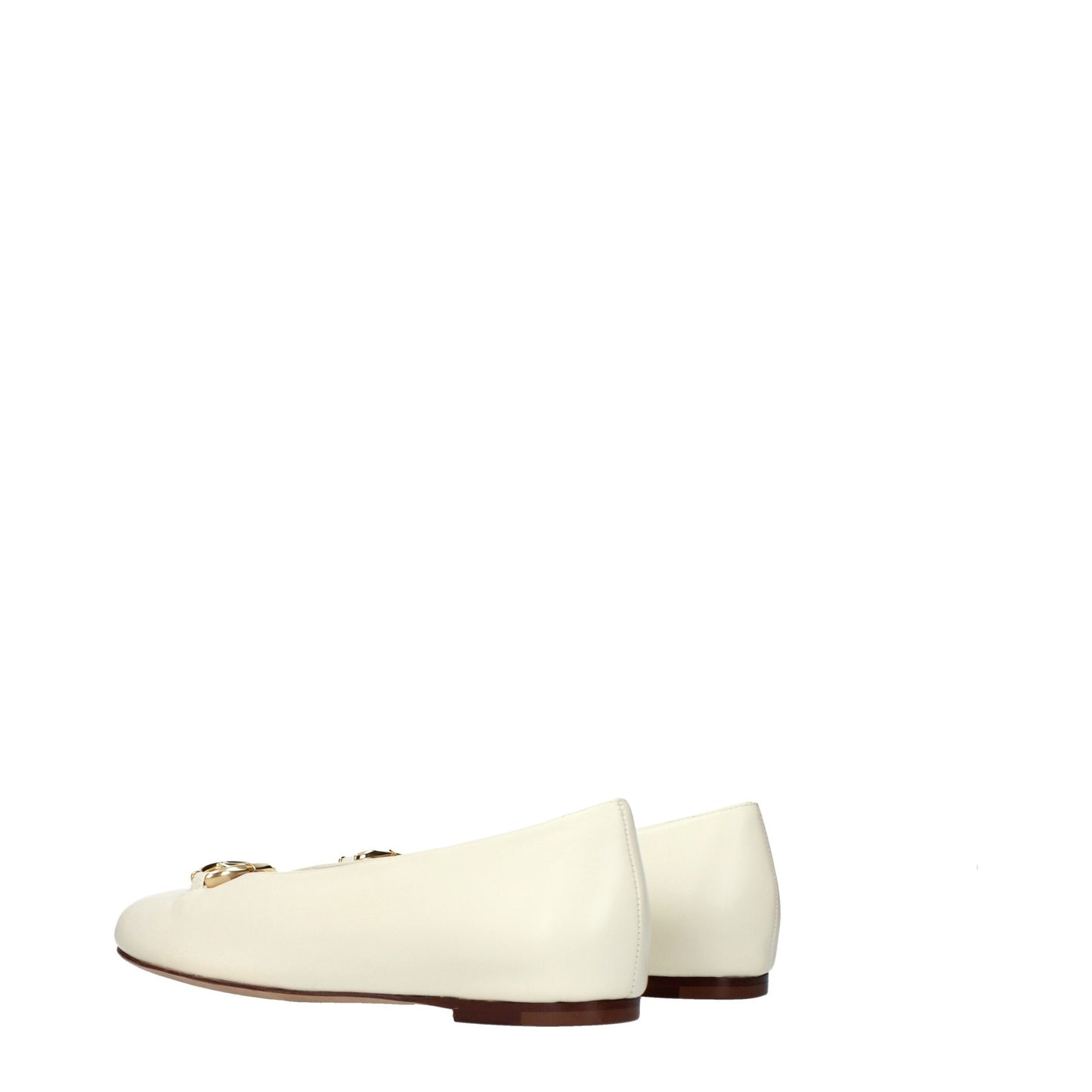 Beige Leather Ballet Flats