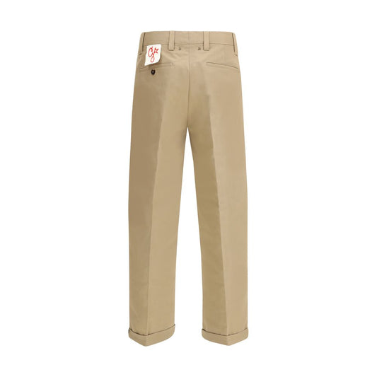 Beige Cotton Chino Pants