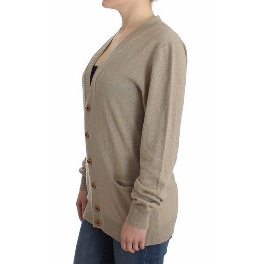 Beige Rayon Cardigan