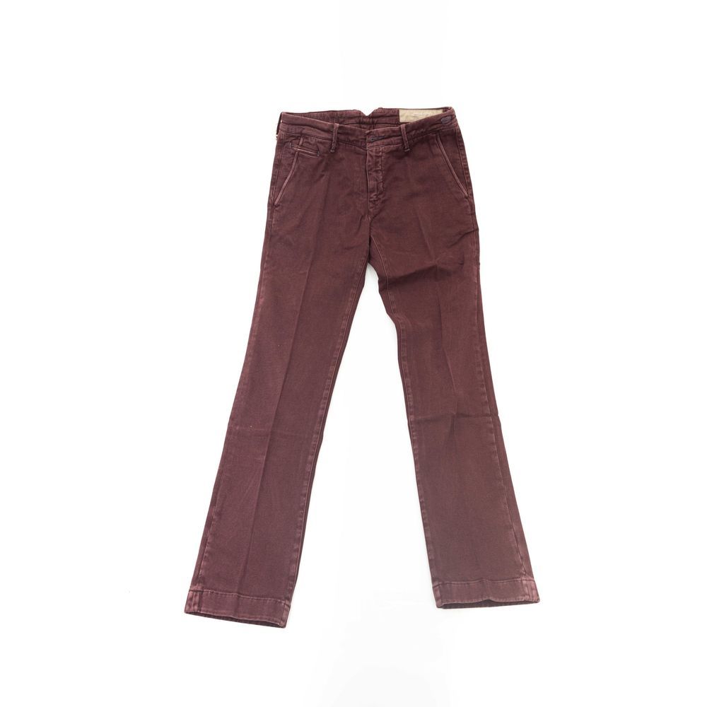 Burgundy Cotton Chino Pants