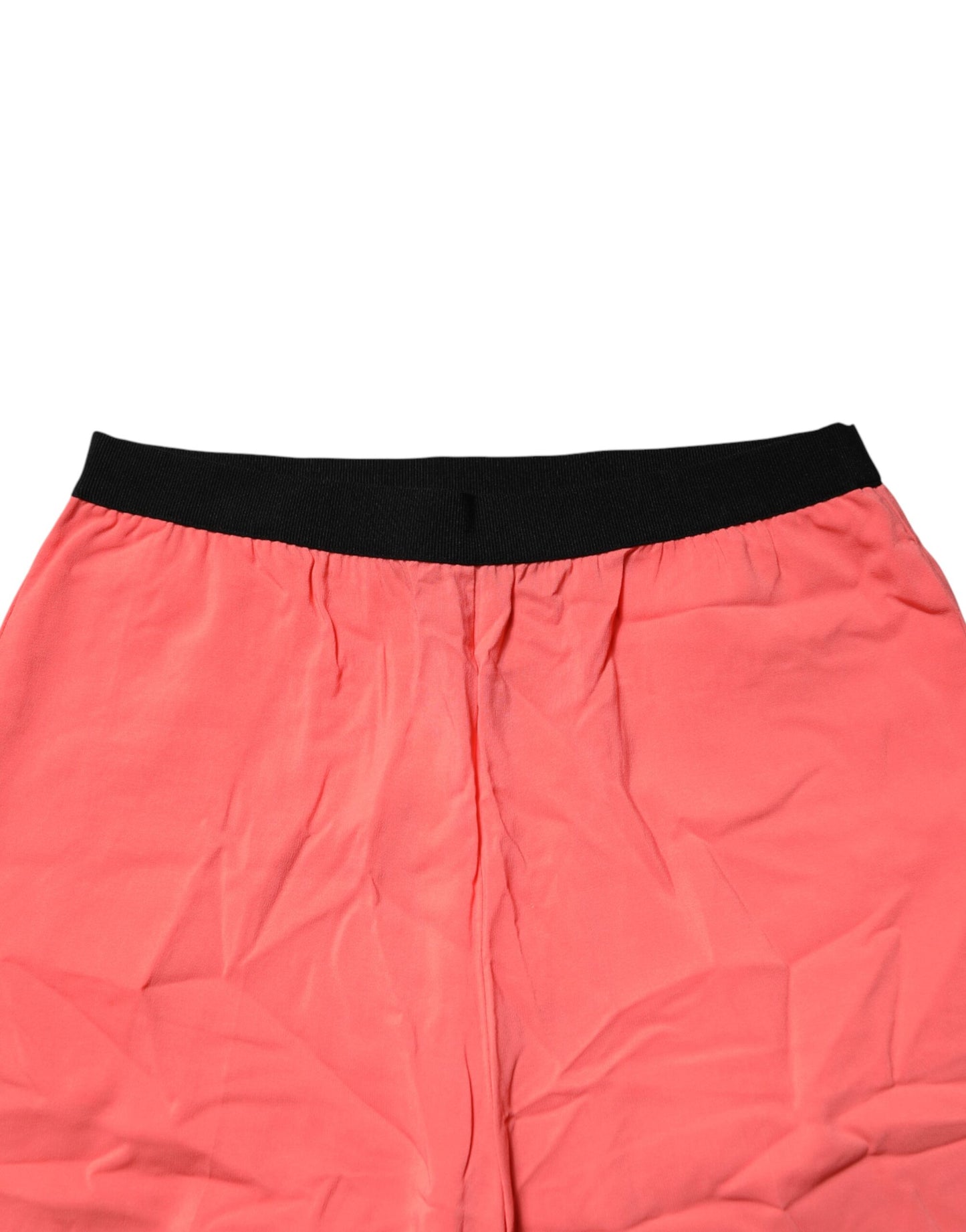 Neon Pink High Waist Straight Wide Leg Trouser Pants