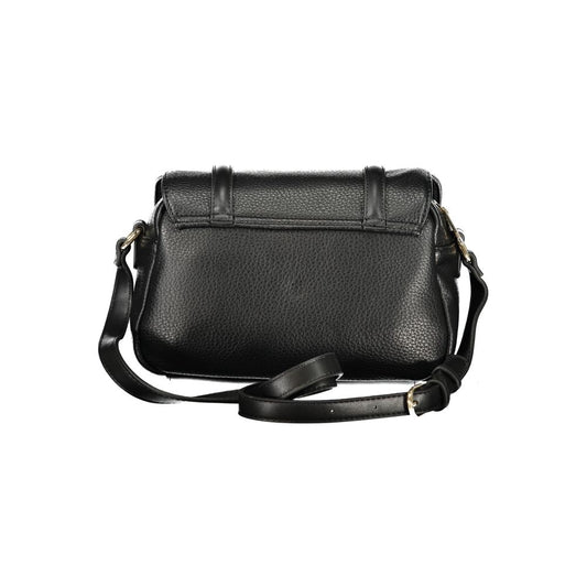 Black Polyurethane Women Shoulder Bag