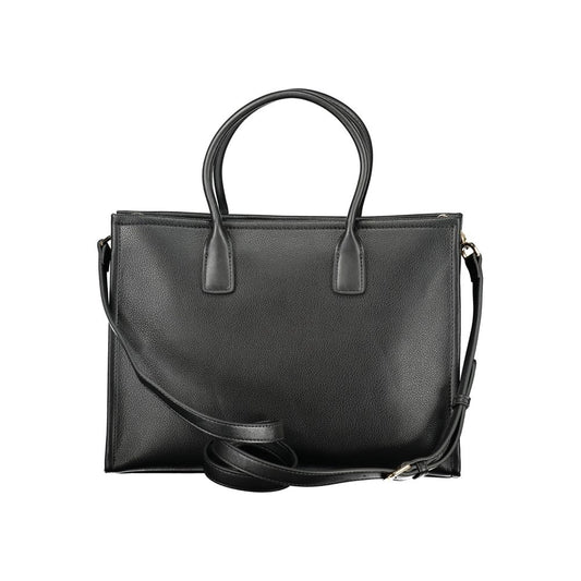 Black Polyurethane Women Handbag