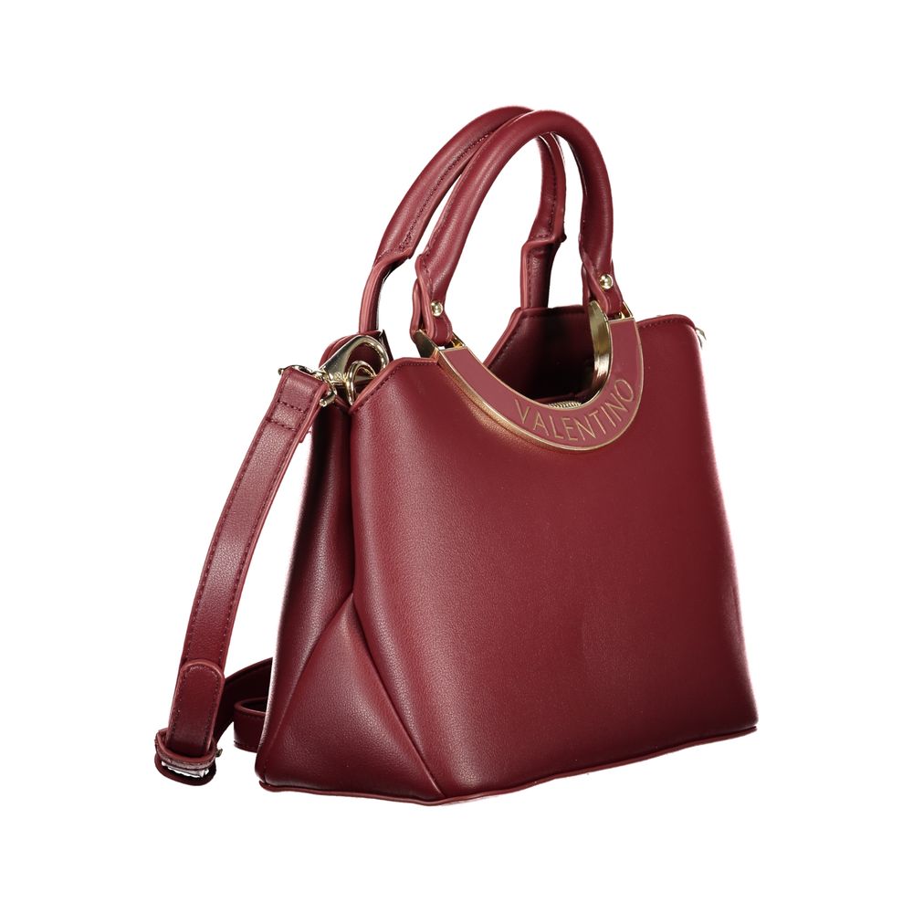 Red Polyurethane Women Handbag