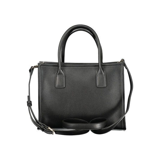 Black Polyurethane Women Handbag