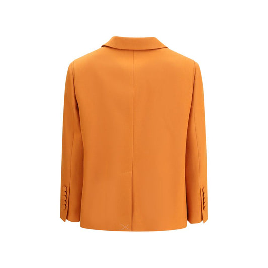 Orange Fleece Wool Blazer