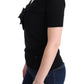 Black 100% Lana Wool Blouse Women T-shirt Top