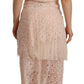 Sheath Tiered Beige Viscose Sleeveless Midi Dress
