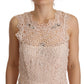 Sheath Tiered Beige Viscose Sleeveless Midi Dress