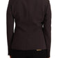 Brown Long Sleeve Single Breasted Women Jacket Blazer