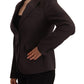 Brown Long Sleeve Single Breasted Women Jacket Blazer