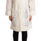 Button Down White Long Sleeve Polyester Jacket