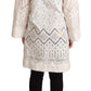 Button Down White Long Sleeve Polyester Jacket