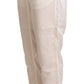 White High Waist Cropped Women Trouser Pants