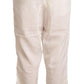 White High Waist Cropped Women Trouser Pants