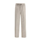 Gray Linen Casual Pants
