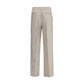 Gray Linen Casual Pants