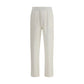 White Cotton Casual Pants