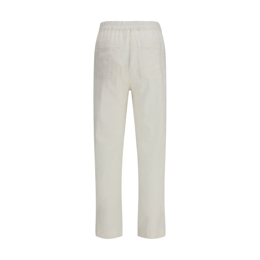 White Cotton Casual Pants
