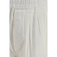 White Cotton Casual Pants