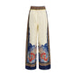 Multicolor Silk Casual Pants