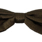 Elegant Brown Polka Dot Silk Bow Tie