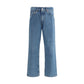 Blue Cotton Tapered Jeans