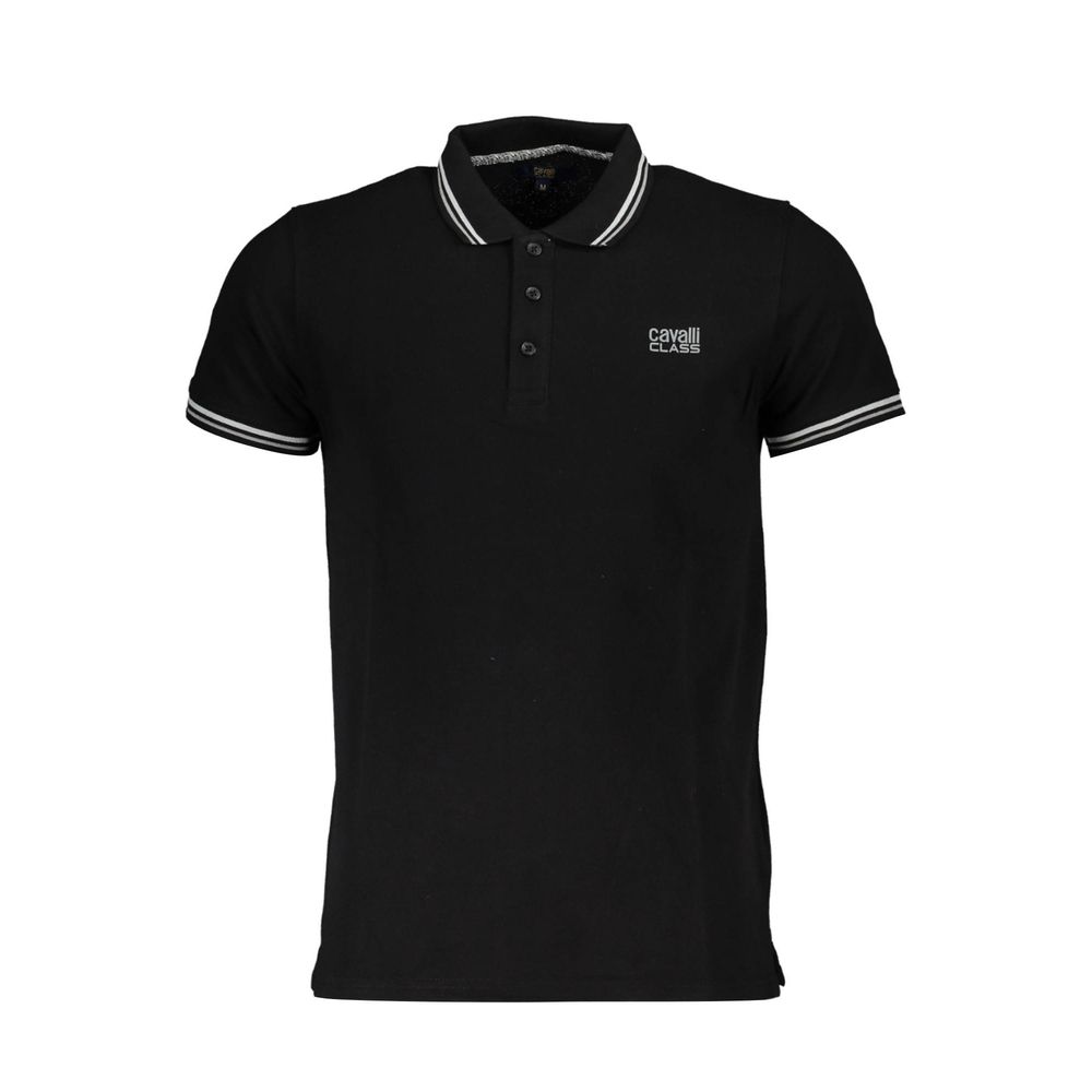 Black Cotton Men Polo Shirt