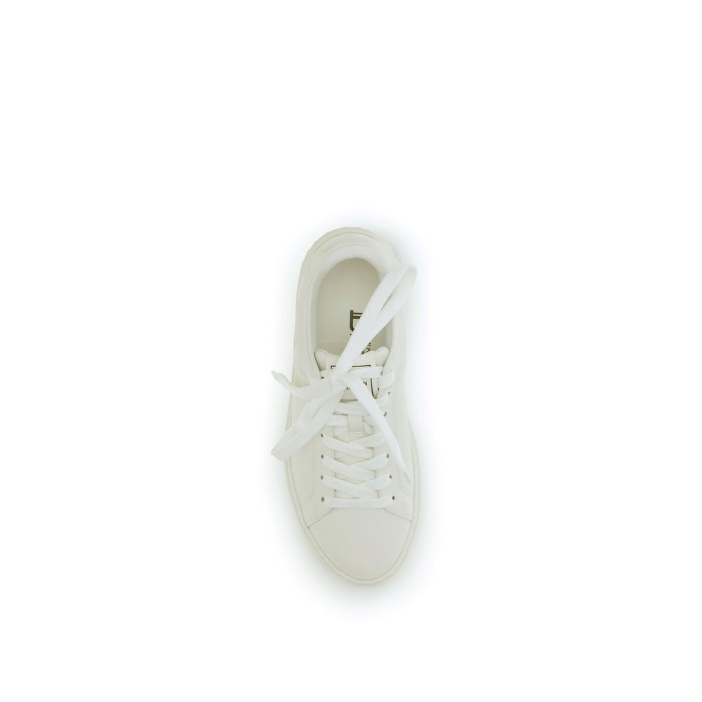 White Calf Leather Bos Taurus Low Top Sneakers