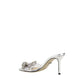 Silver Calf Leather Bos Taurus Stiletto Heel Sandals
