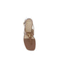 Brown Calf Leather Bos Taurus Flat Sandals