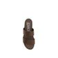 Brown Silk Flat Sandals