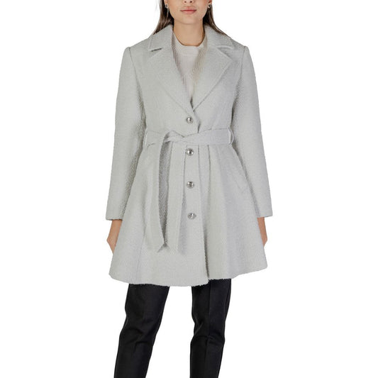 Gray Polyester And Wool Coat