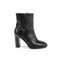 Black Leather Ankle Boots