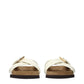 Beige Leather Slippers