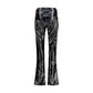 Black Polyethylene Casual Pants