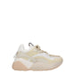 Beige Leather Chunky Sneakers