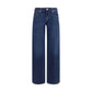 Blue Cotton Straight-Leg Jeans