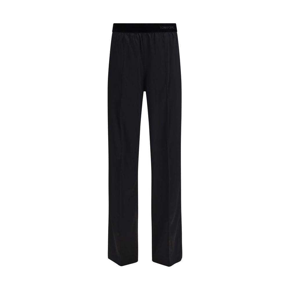 Black Silk Casual Pants