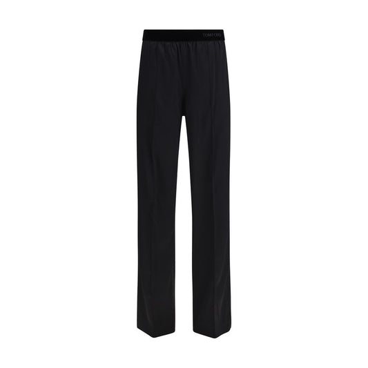 Black Silk Casual Pants