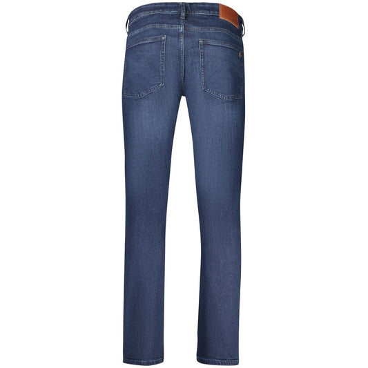 Blue Cotton Men's Slim-Fit Jeans