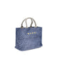 Blue Fabric Shoulder Bag
